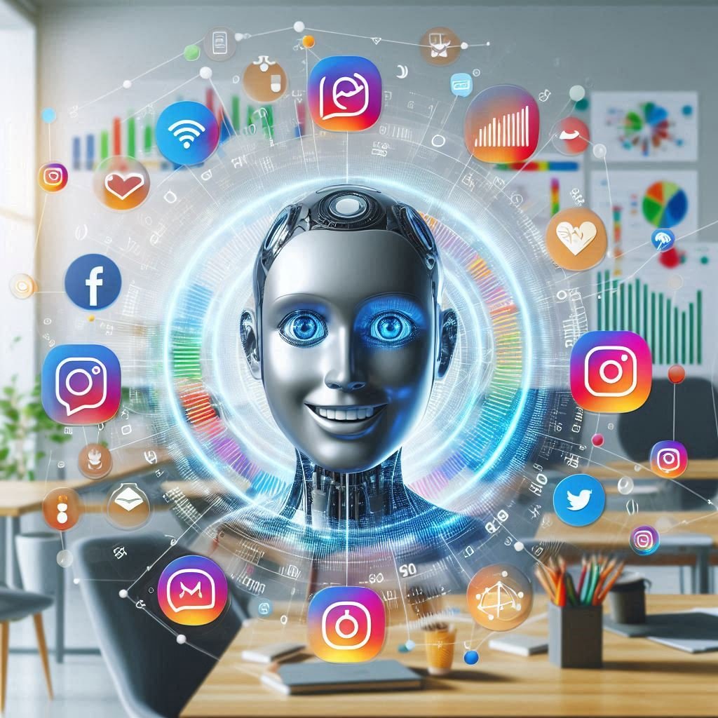 image is showing how ai is used for social media